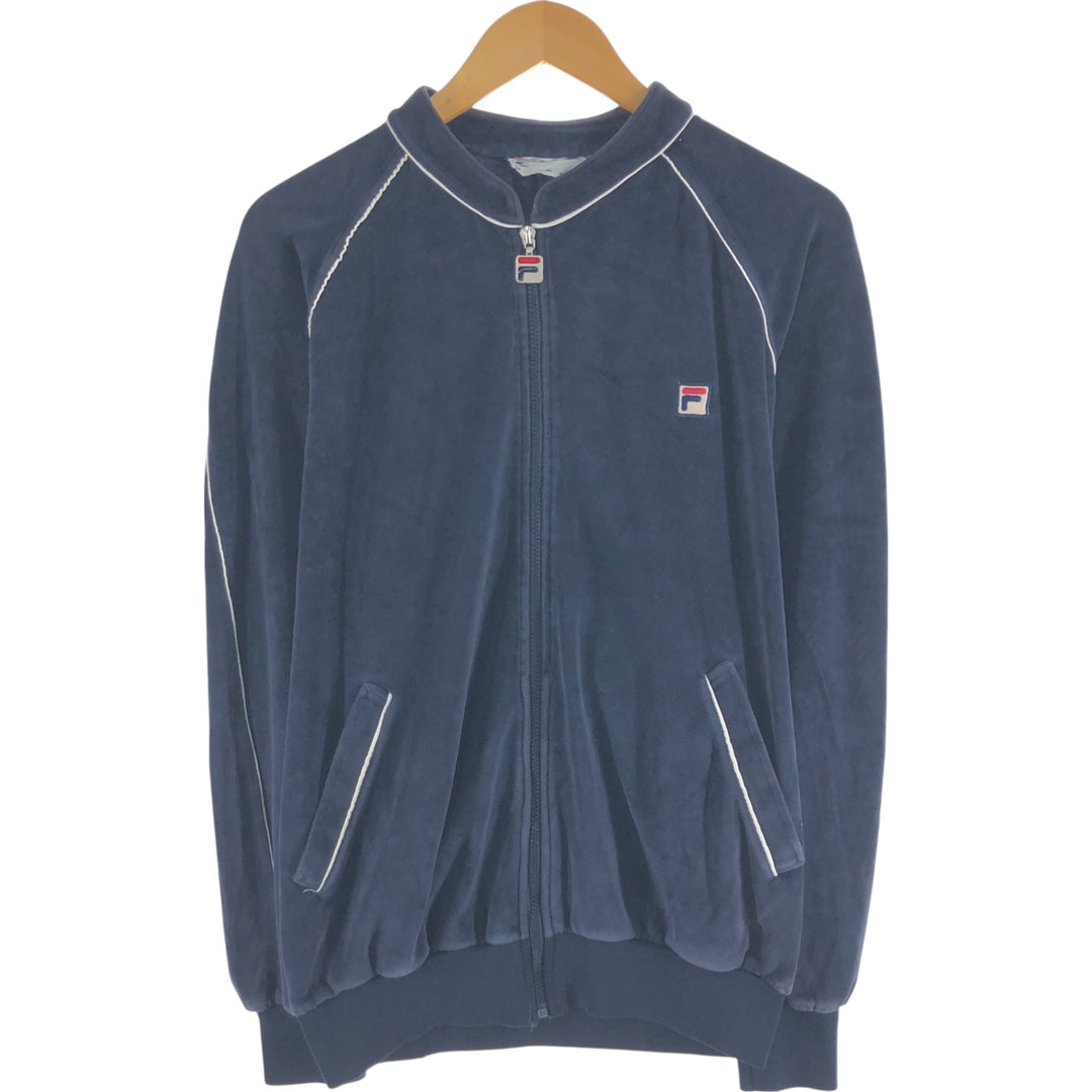 70s~80'S FILA Velour Jersey Track Jacket Men's M Size Vintage unknown navy blue type Vintage Second Hand