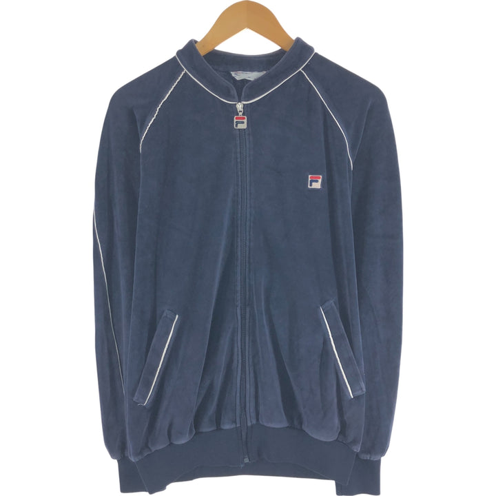 70s~80'S FILA Velour Jersey Track Jacket Men's M Size Vintage unknown navy blue type Vintage Second Hand