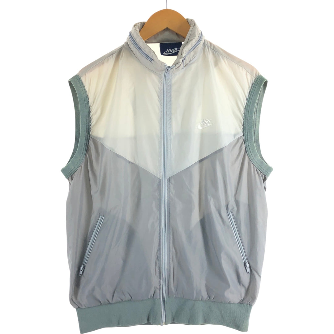 80'S Nike Navy Tag Nylon Vest Men's XL Size Vintage unclear gray type Vintage Second Hand