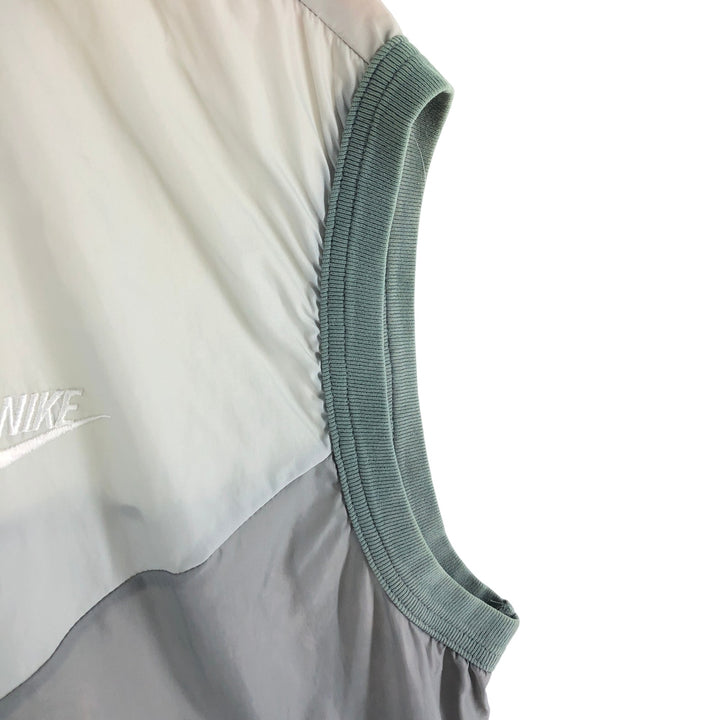 80'S Nike Navy Tag Nylon Vest Men's XL Size Vintage unclear gray type Vintage Second Hand
