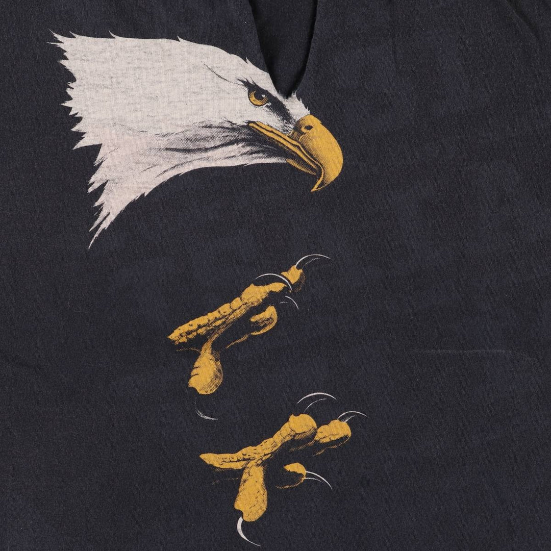90'S ALLSPORT Eagle Pattern Animal T-shirt Made in USA Men's XXL Vintage cotton black type Vintage Second Hand