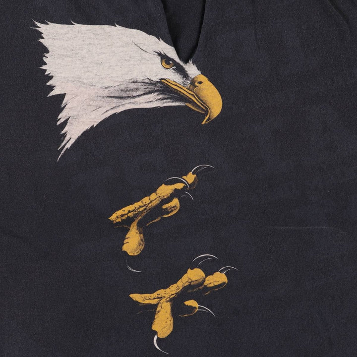 90'S ALLSPORT Eagle Pattern Animal T-shirt Made in USA Men's XXL Vintage cotton black type Vintage Second Hand