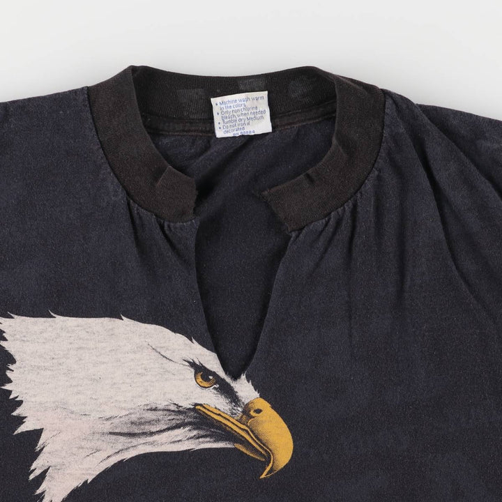 90'S ALLSPORT Eagle Pattern Animal T-shirt Made in USA Men's XXL Vintage cotton black type Vintage Second Hand