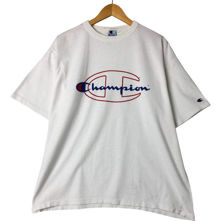 90'S Champion Logo Print T-Shirt Made in USA Men's XL Vintage cotton white type Vintage Second Hand