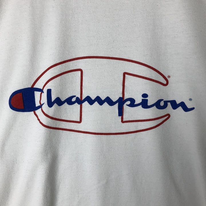 90'S Champion Logo Print T-Shirt Made in USA Men's XL Vintage cotton white type Vintage Second Hand