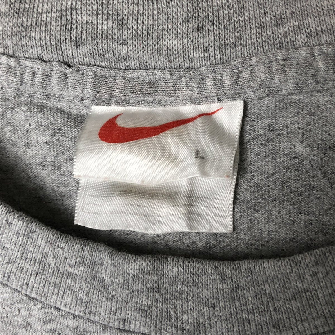 90'S Nike One Point Logo T-shirt, Men's L size, Vintage cotton gray type Vintage Second Hand