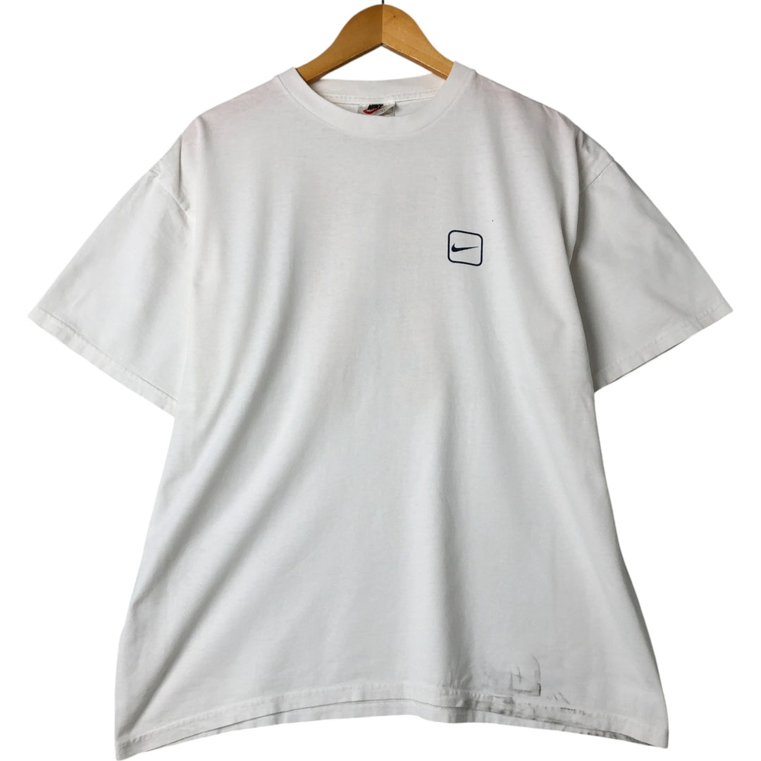 90'S Nike Back Print Logo Print T-Shirt Men's L Size Vintage cotton white type Vintage Second Hand