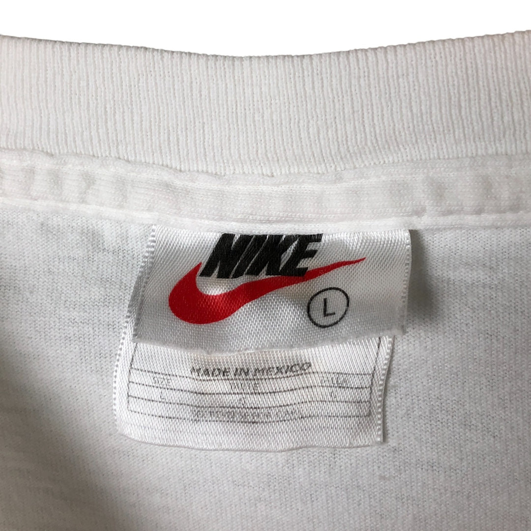 90'S Nike Back Print Logo Print T-Shirt Men's L Size Vintage cotton white type Vintage Second Hand