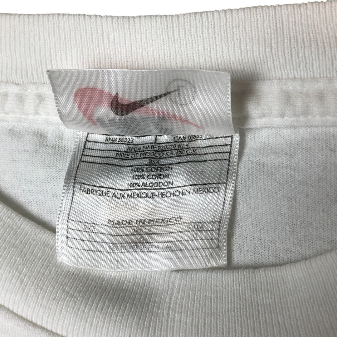 90'S Nike Back Print Logo Print T-Shirt Men's L Size Vintage cotton white type Vintage Second Hand