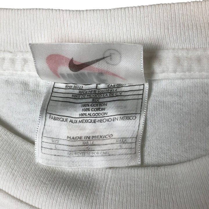 90'S Nike Back Print Logo Print T-Shirt Men's L Size Vintage cotton white type Vintage Second Hand