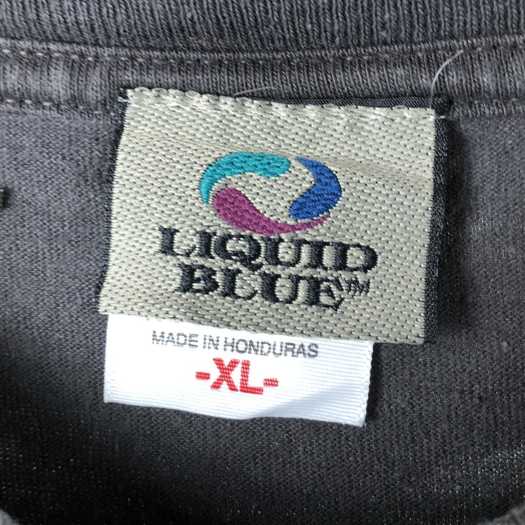 LIQUID BLUE Printed T-shirt Men's XL size cotton gray type Vintage Second Hand