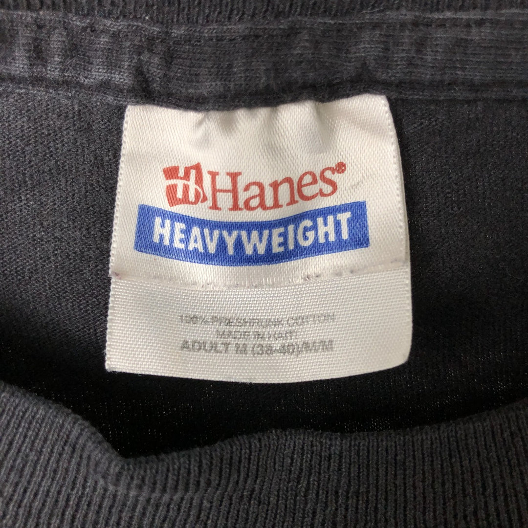 Hanes Heavyweight Printed T-shirt, Men's Medium cotton black type Vintage Second Hand