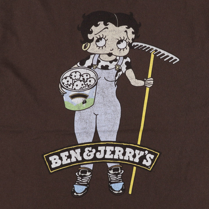 BETTY BOOP Betty Boop character print T-shirt, men's XL size unknown brown type Vintage Second Hand