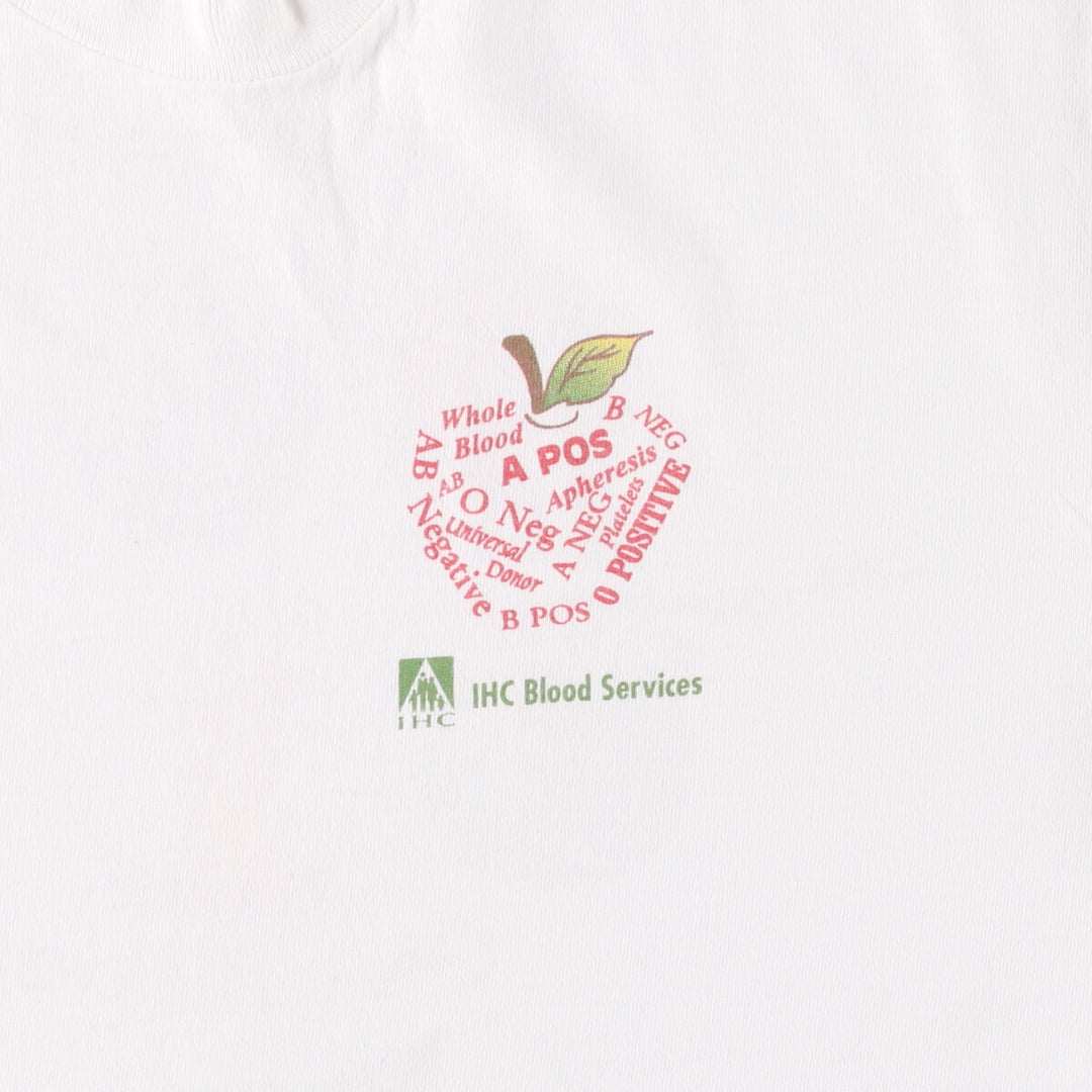 Fruit of the Loom printed T-shirt, made in El Salvador, men's size L, vintage cotton white type Vintage Second Hand