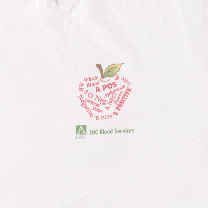 Fruit of the Loom printed T-shirt, made in El Salvador, men's size L, vintage cotton white type Vintage Second Hand