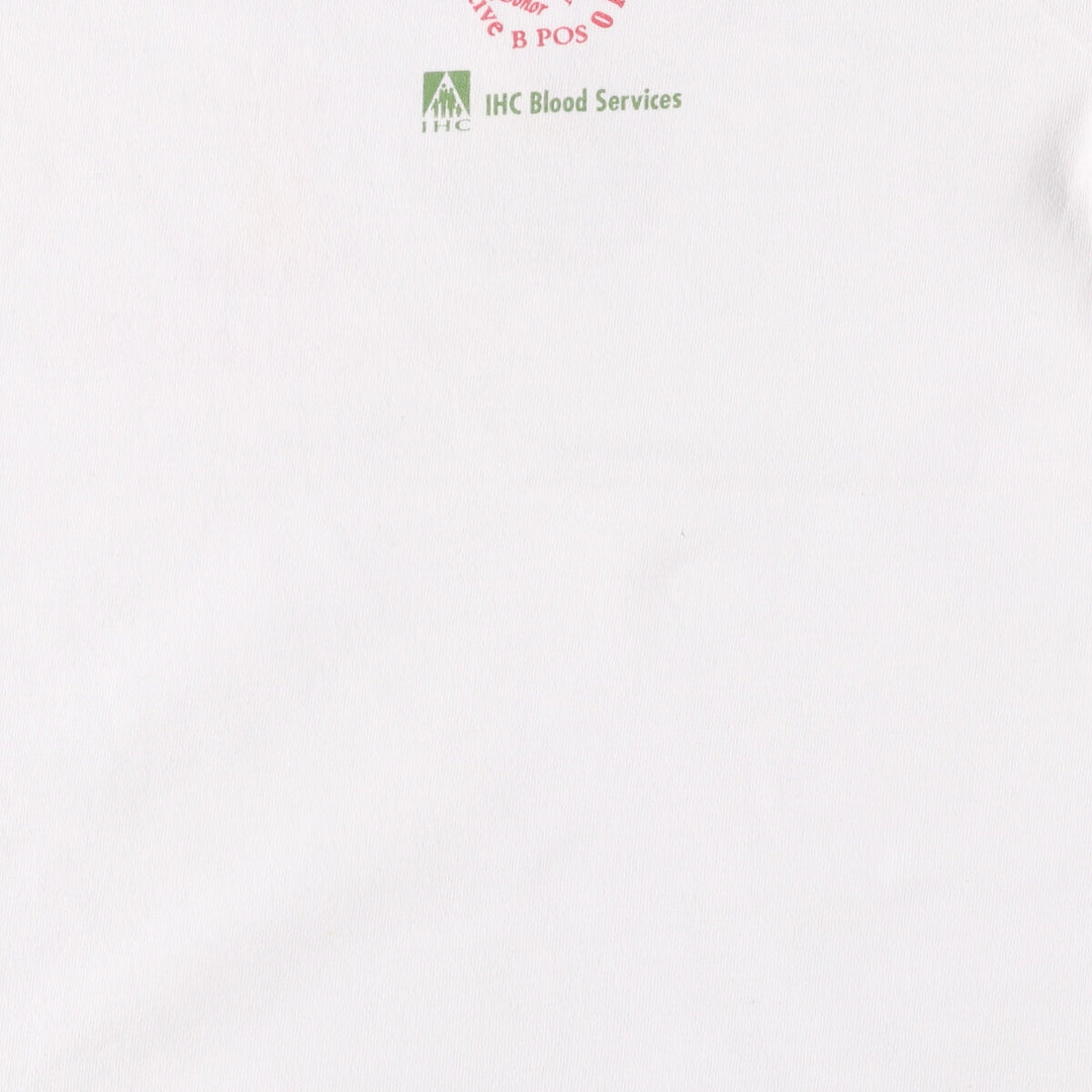 Fruit of the Loom printed T-shirt, made in El Salvador, men's size L, vintage cotton white type Vintage Second Hand