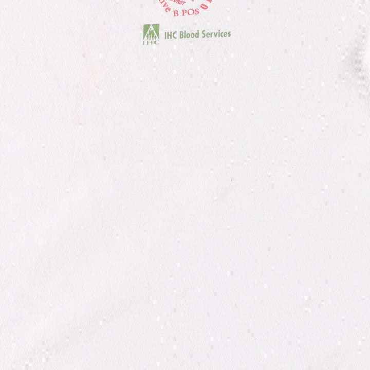 Fruit of the Loom printed T-shirt, made in El Salvador, men's size L, vintage cotton white type Vintage Second Hand