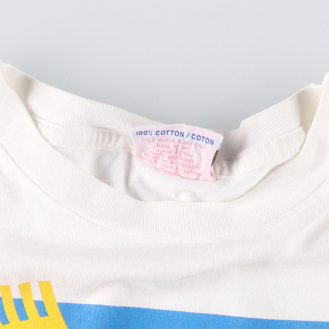 COWS Message Print T-Shirt Made in Canada Men's XL cotton white type Vintage Second Hand