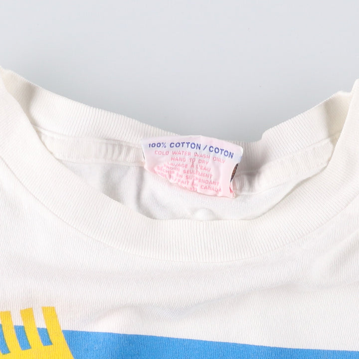 COWS Message Print T-Shirt Made in Canada Men's XL cotton white type Vintage Second Hand