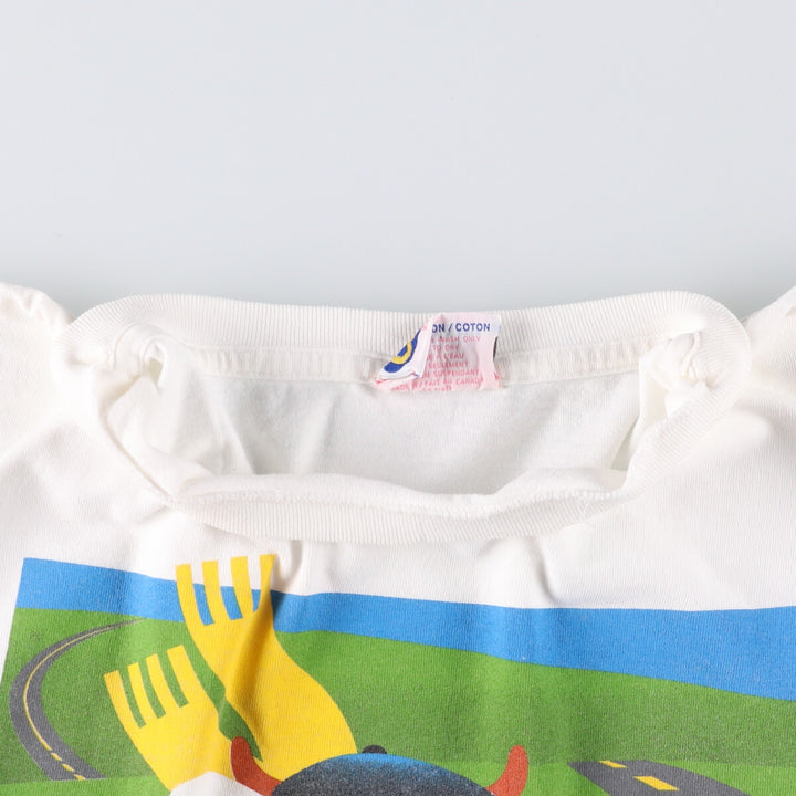 COWS Message Print T-Shirt Made in Canada Men's XL cotton white type Vintage Second Hand