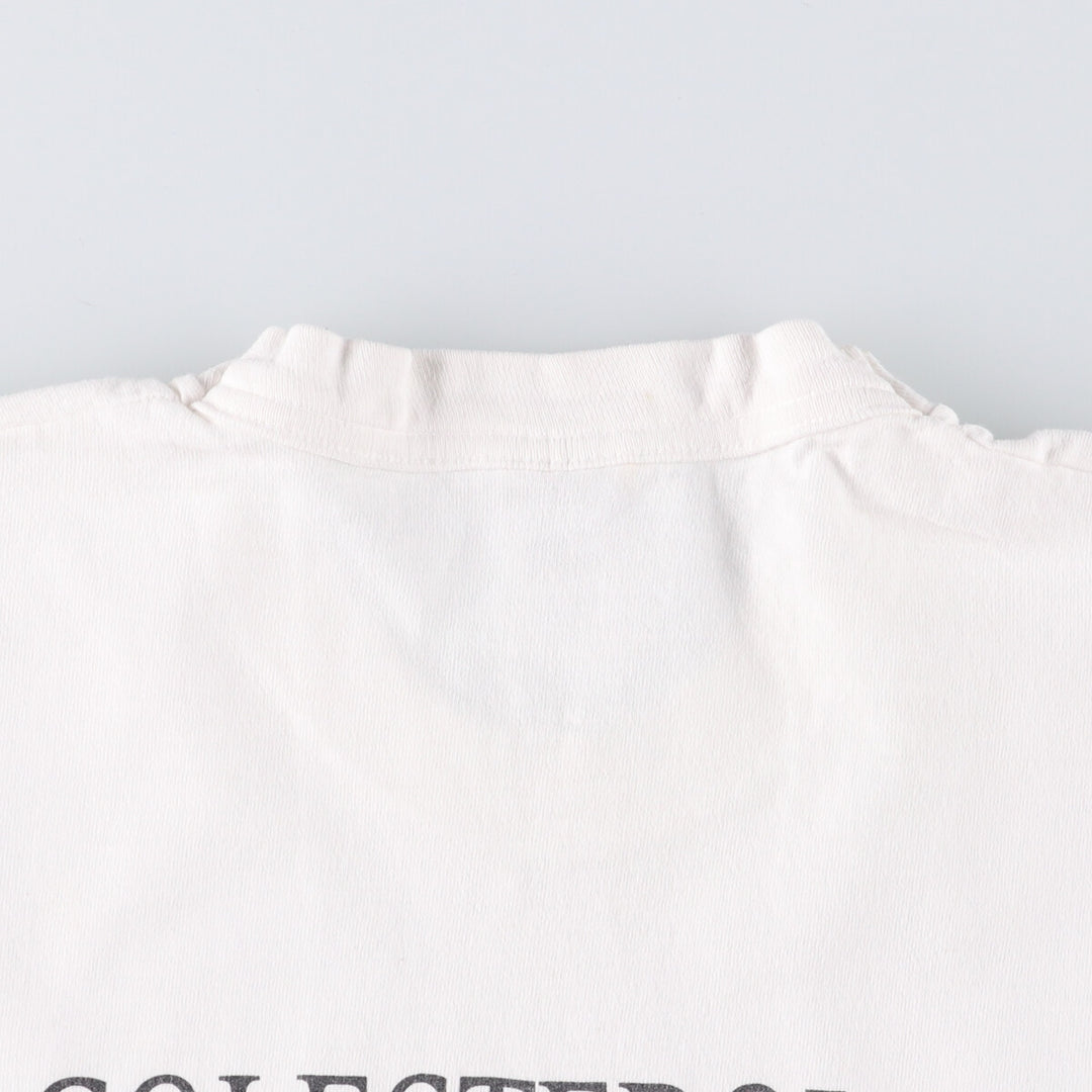 90'S Fruit of the Loom Heavy Cotton Printed T-Shirt Made in USA Men's Size L Vintage cotton white type Vintage Second Hand