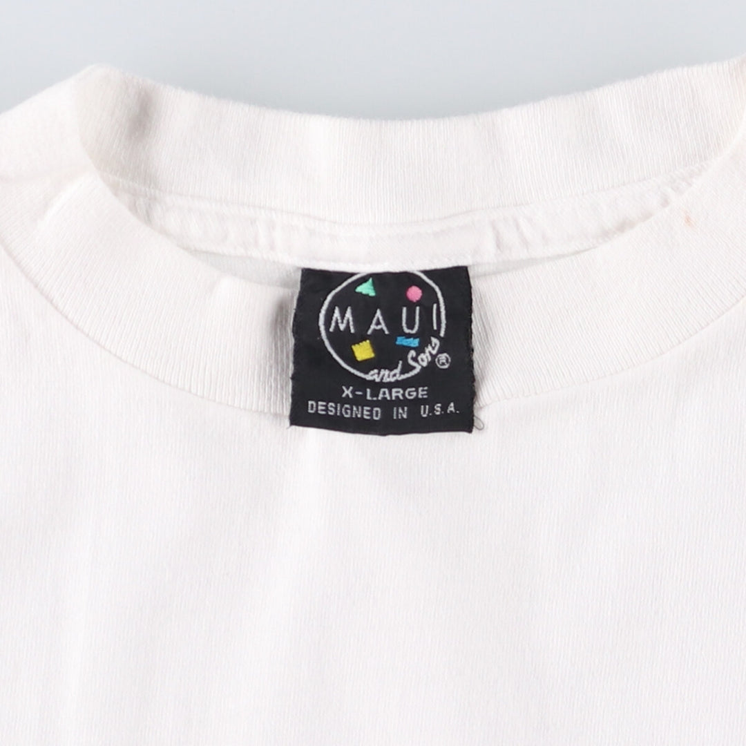 90'S Maui and Sons Printed T-shirt, Men's XL, Vintage cotton white type Vintage Second Hand