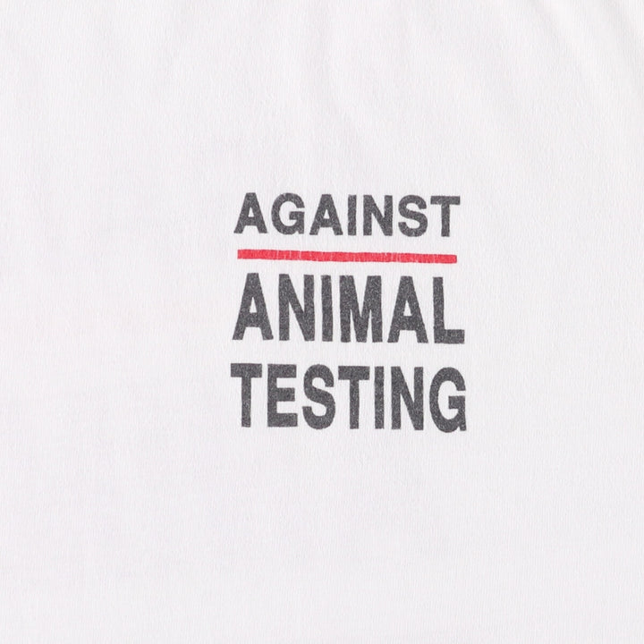 90'S Hanes BEEFY-T Message Print T-Shirt Made in USA Men's XL Vintage cotton white type Vintage Second Hand