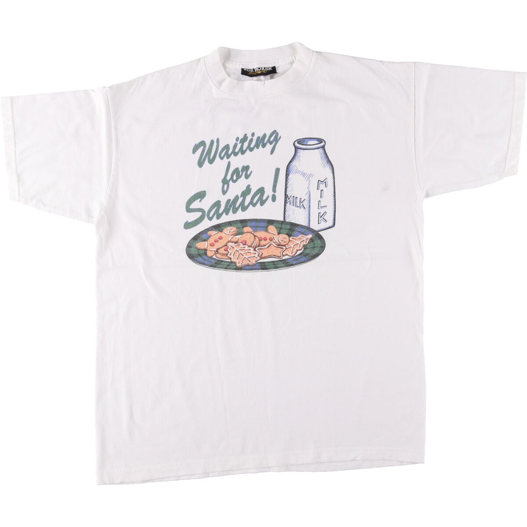 JOE BOXER Printed T-shirt Made in USA Free size cotton white type Vintage Second Hand