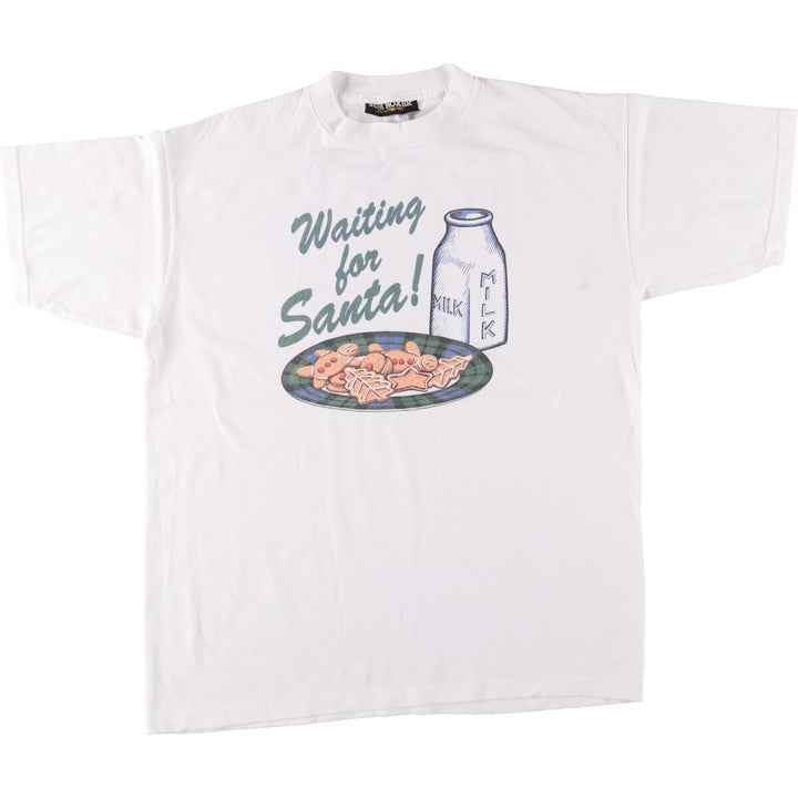 JOE BOXER Printed T-shirt Made in USA Free size cotton white type Vintage Second Hand