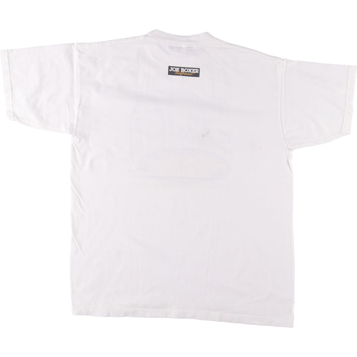 JOE BOXER Printed T-shirt Made in USA Free size cotton white type Vintage Second Hand