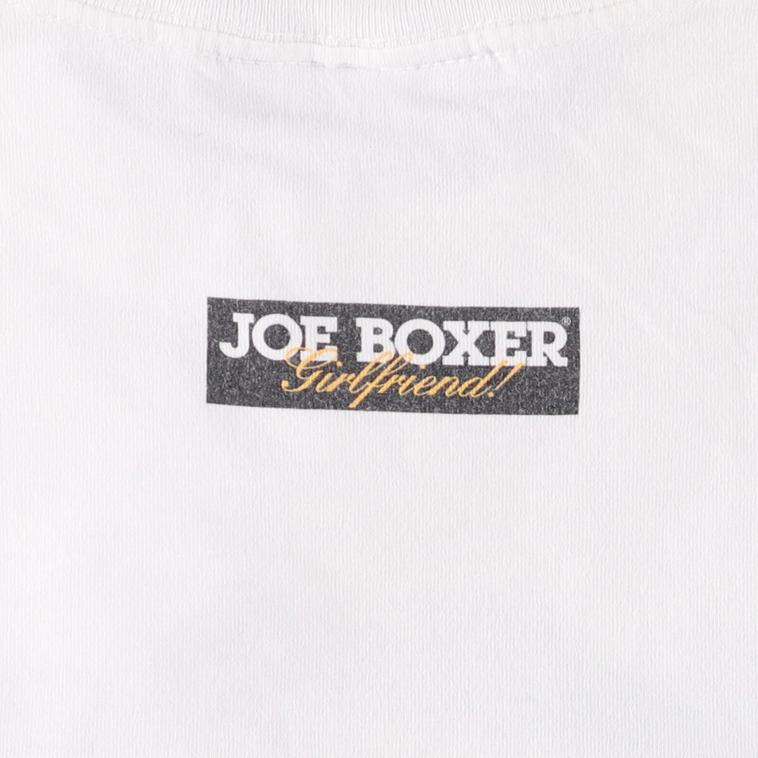 JOE BOXER Printed T-shirt Made in USA Free size cotton white type Vintage Second Hand