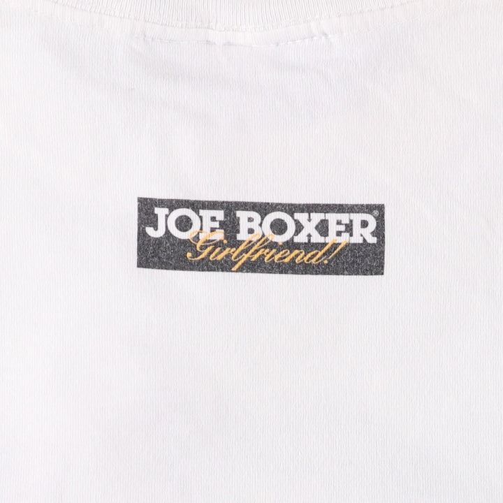 JOE BOXER Printed T-shirt Made in USA Free size cotton white type Vintage Second Hand