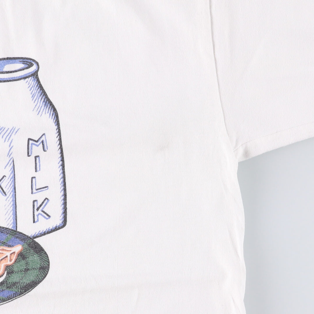 JOE BOXER Printed T-shirt Made in USA Free size cotton white type Vintage Second Hand