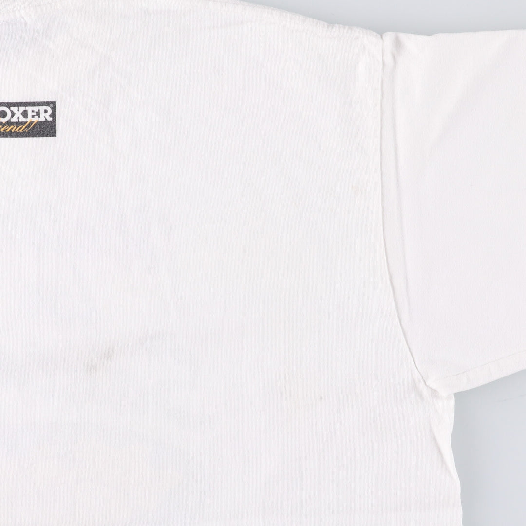 JOE BOXER Printed T-shirt Made in USA Free size cotton white type Vintage Second Hand