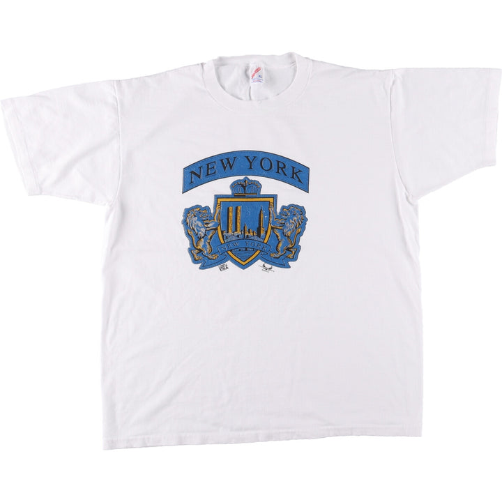 90'S Jerzees Printed T-shirt Made in USA Men's XL Vintage cotton white type Vintage Second Hand