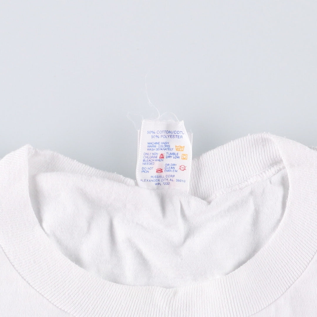90'S Jerzees Printed T-shirt Made in USA Men's XL Vintage cotton white type Vintage Second Hand