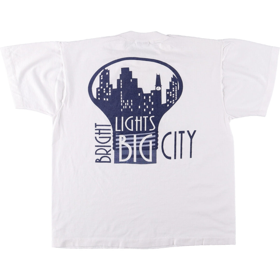 90'S Fruit of the Loom Best Printed T-shirt, Made in USA, Men's L size, Vintage cotton white type Vintage Second Hand