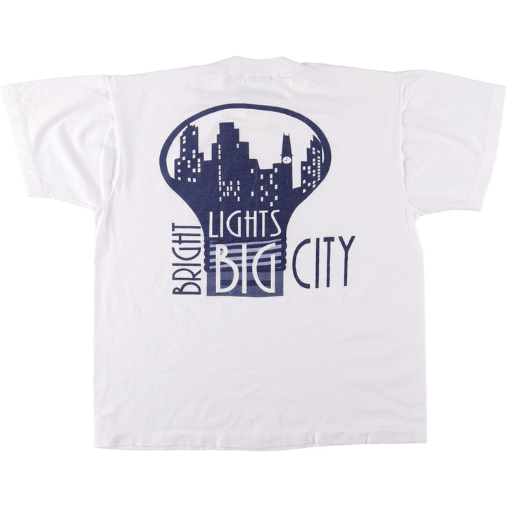 90'S Fruit of the Loom Best Printed T-shirt, Made in USA, Men's L size, Vintage cotton white type Vintage Second Hand