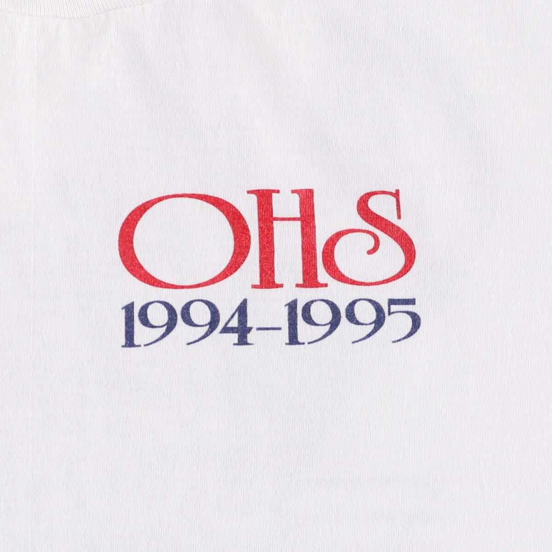 90'S Fruit of the Loom Best Printed T-shirt, Made in USA, Men's L size, Vintage cotton white type Vintage Second Hand