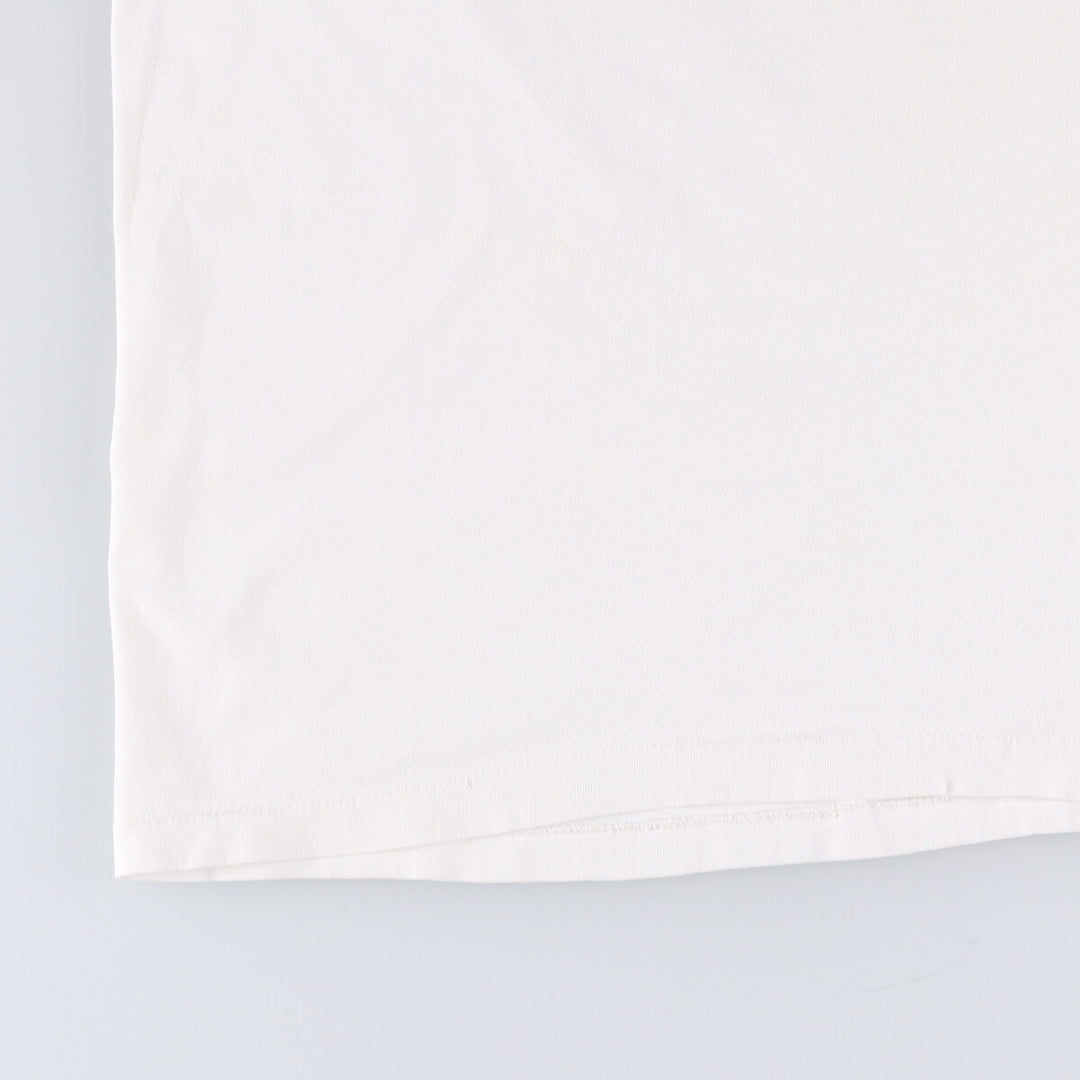 90'S Hanes BEEFY-T back print T-shirt, men's size M, vintage cotton white type Vintage Second Hand