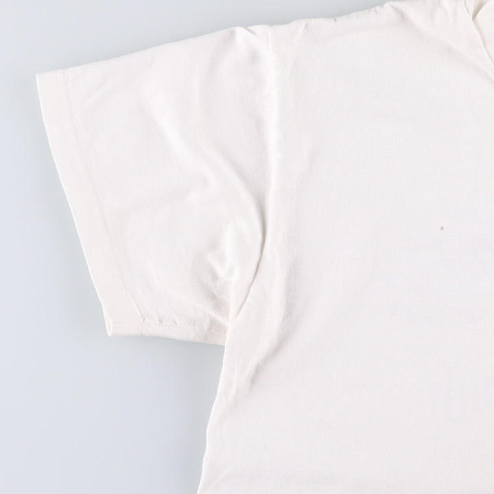 90'S Hanes BEEFY-T back print T-shirt, men's size M, vintage cotton white type Vintage Second Hand