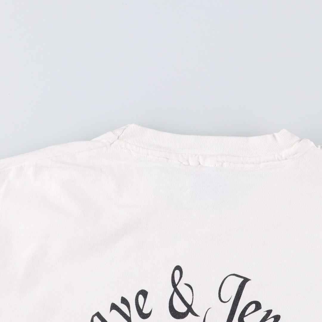 90'S Hanes BEEFY-T back print T-shirt, men's size M, vintage cotton white type Vintage Second Hand