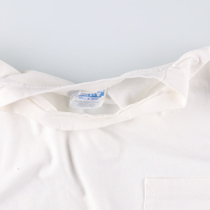 90'S Hanes BEEFY-T back print T-shirt, men's size M, vintage cotton white type Vintage Second Hand