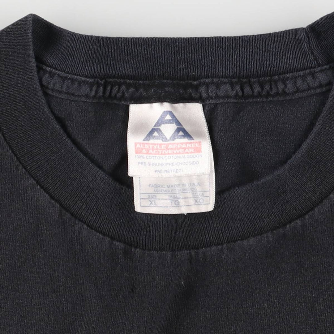 00'S ALSTYLE APPAREL & ACTIVEWEAR SPONGE BOB Spongebob character print T-shirt made in USA, men's XL size cotton black type Vintage Second Hand