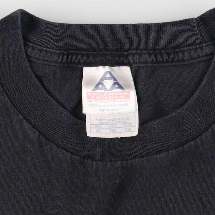 00'S ALSTYLE APPAREL & ACTIVEWEAR SPONGE BOB Spongebob character print T-shirt made in USA, men's XL size cotton black type Vintage Second Hand