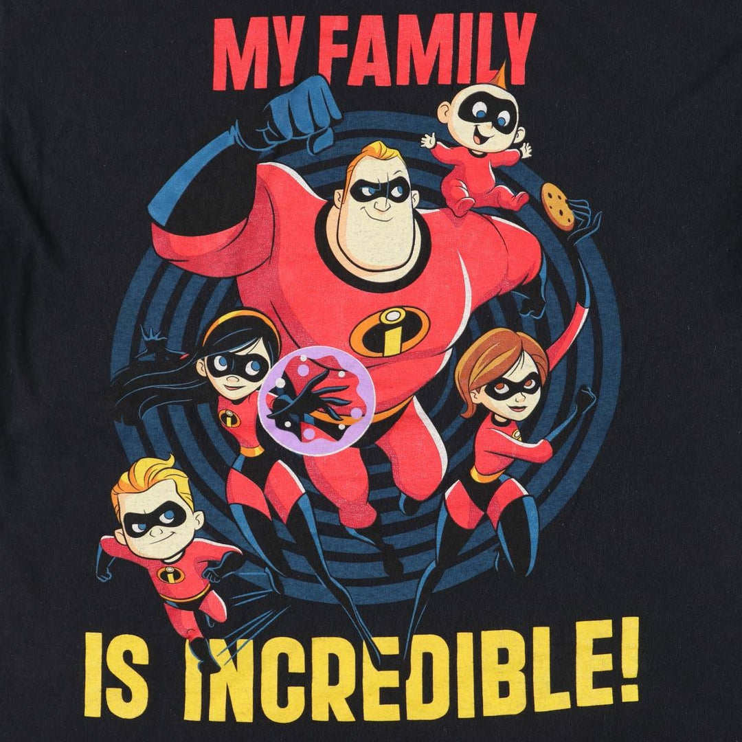 Disney Mr. INCREDIBLES Character Print T-Shirt Men's M Size unknown black type Vintage Second Hand