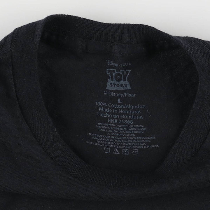 TOY STORY Buzz Lightyear character print T-shirt for men, size L cotton black type Vintage Second Hand