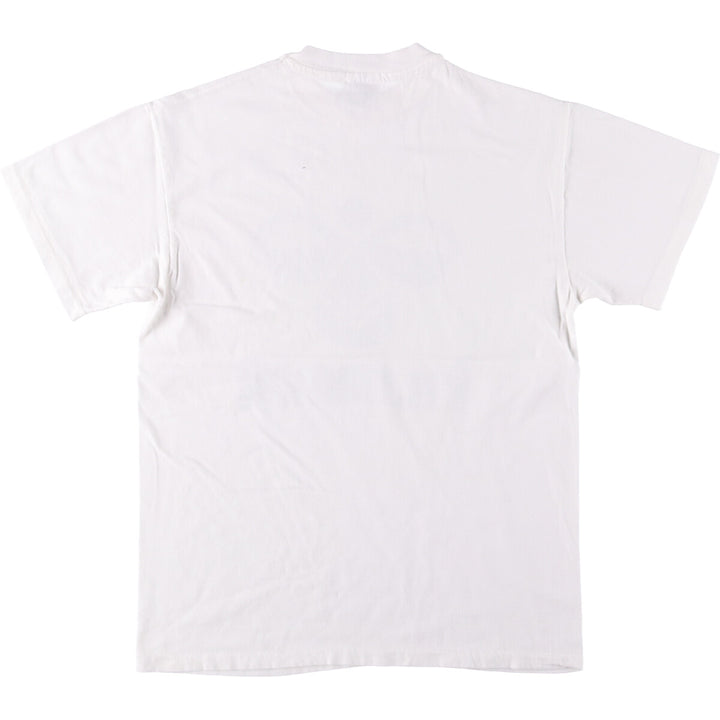 90'S Hanes HUMMEL logo print T-shirt, made in USA, men's size M, vintage cotton white type Vintage Second Hand