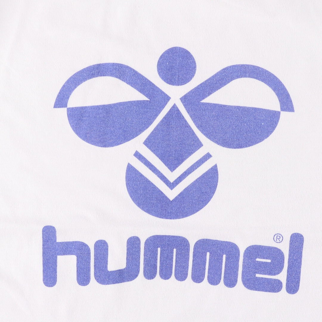 90'S Hanes HUMMEL logo print T-shirt, made in USA, men's size M, vintage cotton white type Vintage Second Hand