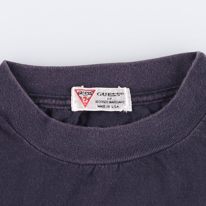 90'S Guess BY GEORGES MARCIANO short sleeve printed T-shirt made in USA, men's size L, vintage unclear black type Vintage Second Hand